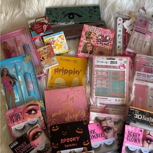 HUGE 23 Piece Makeup Lot: Eyelashes, Nail-care, Colourpop, Urban Decay, The Balm